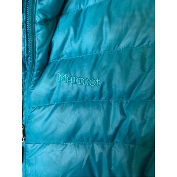 Marmot Alta 700 fill down puffer jacket winter turquoise women's size medium - Picture 4 of 7